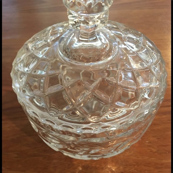 Vintage Heavy Crystal Bowl with Lid - Picture 3 of 11